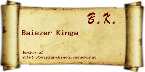 Baiszer Kinga névjegykártya